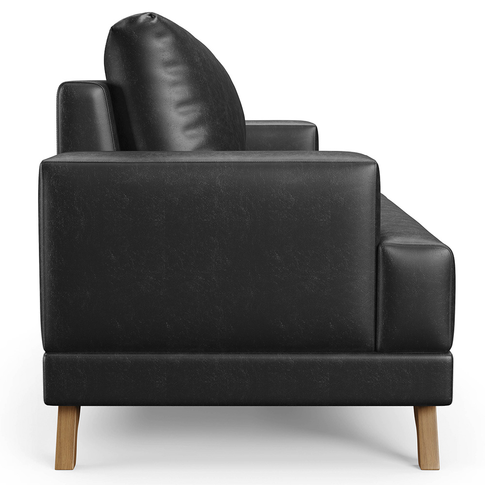 Sofá 2 Lugares 160cm Living Pés Curvos Santi D05 Sintético Preto - Mpozenato