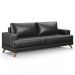 Sofá 2 Lugares 160cm Living Pés Curvos Santi D05 Sintético Preto - Mpozenato