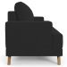 Sofá 2 Lugares 160cm Living Pés Curvos Santi D05 Suede Preto - Mpozenato