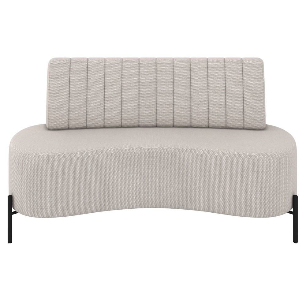 Sofá 2 Lugares 160cm Pés Aço Preto Tamar K04 Linho Areia - Mpozenato