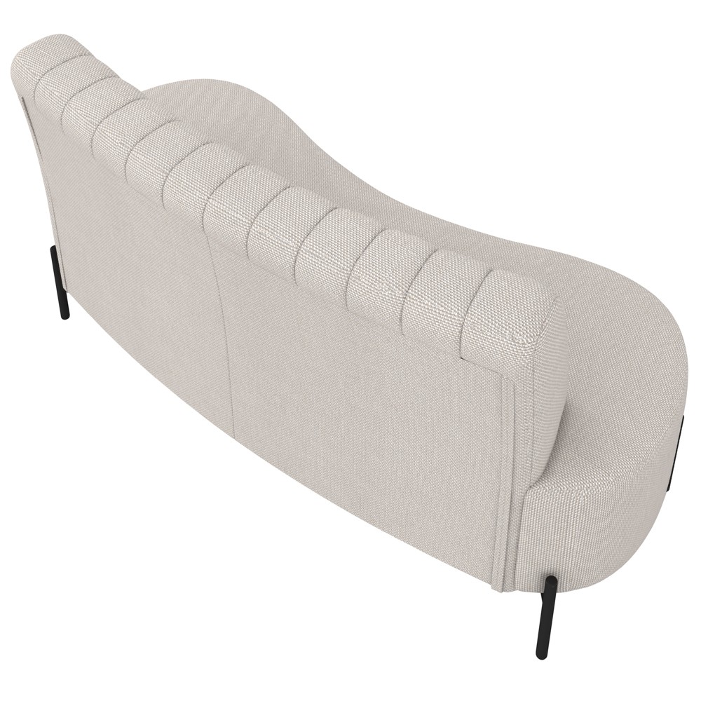 Sofá 2 Lugares 160cm Pés Aço Preto Tamar K04 Linho Areia - Mpozenato