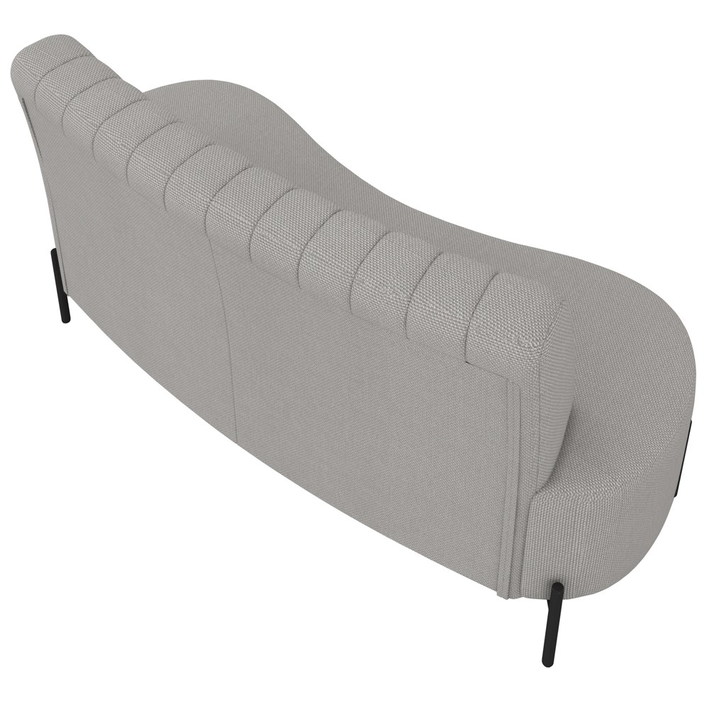 Sofá 2 Lugares 160cm Pés Aço Preto Tamar K04 Linho Cinza - Mpozenato