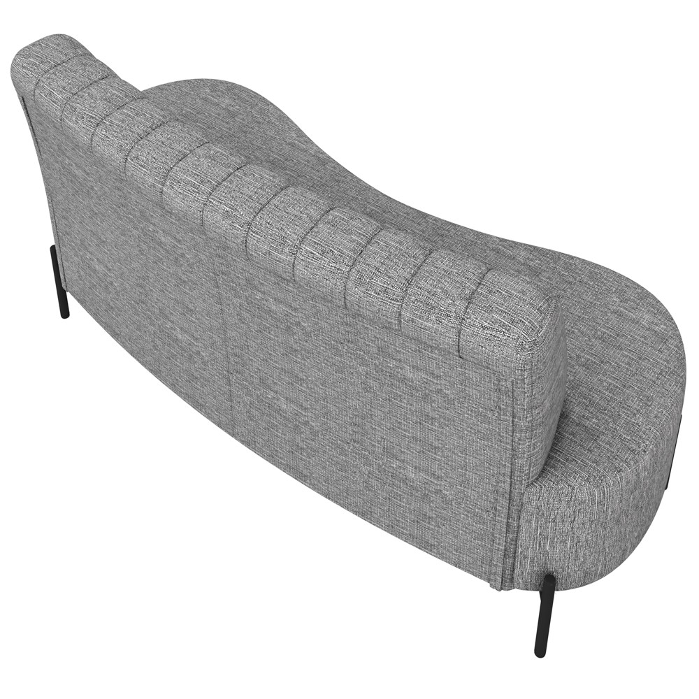 Sofá 2 Lugares 160cm Pés Aço Preto Tamar K04 Linho Cinza - Mpozenato