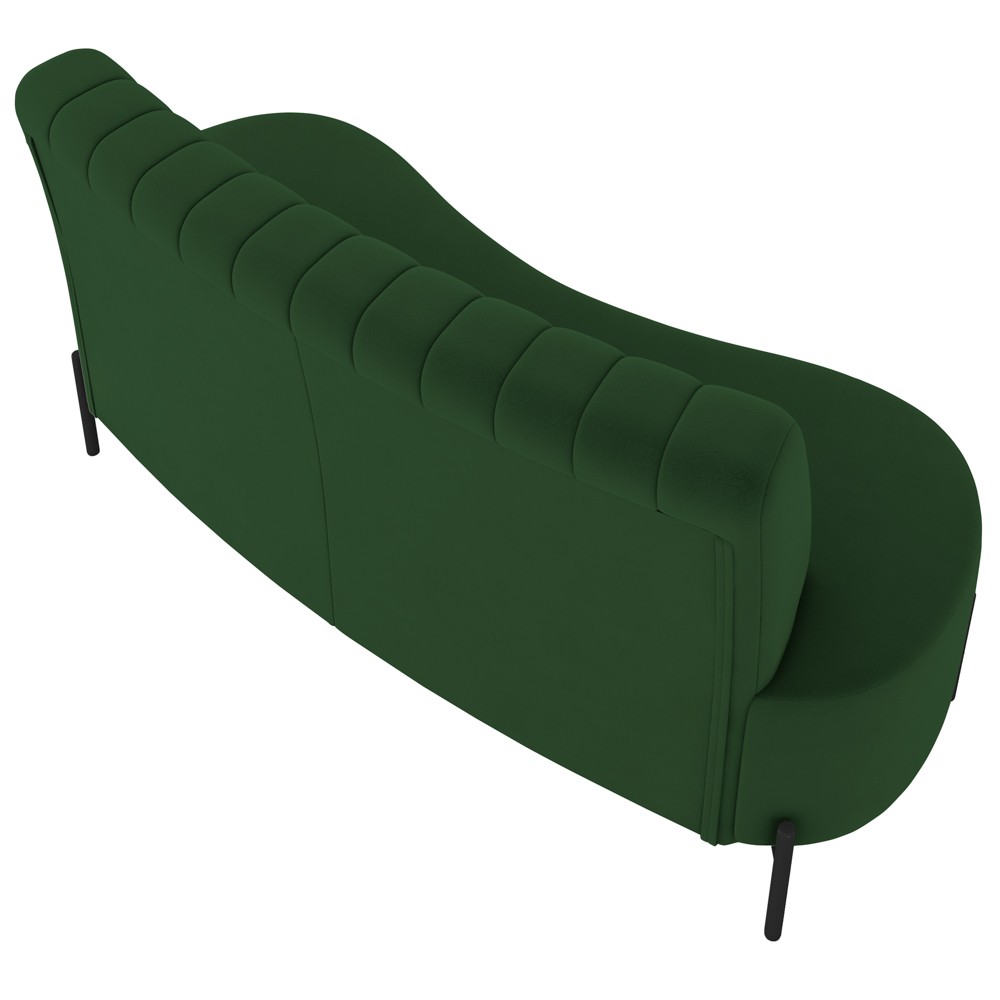 Sofá 2 Lugares 160cm Pés Aço Preto Tamar K04 Veludo Verde - Mpozenato
