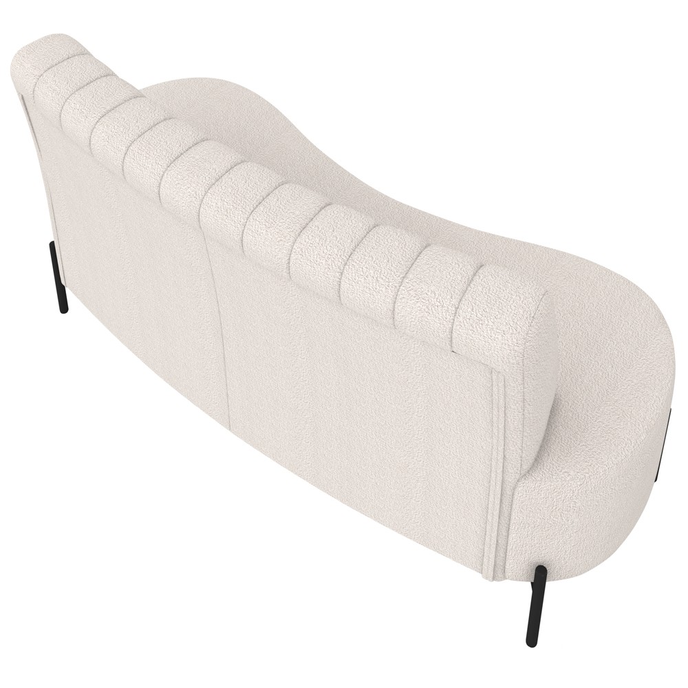 Sofá 2 Lugares 160cm Pés Aço Preto Tamar Z08 Boucle Bege - Mpozenato