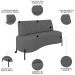 Sofá 2 Lugares 160cm Pés Aço Preto Tamar Z08 Boucle Grafite - Mpozenato