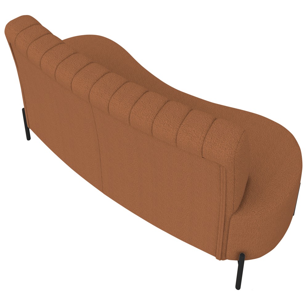 Sofá 2 Lugares 160cm Pés Aço Preto Tamar Z08 Boucle Terracota - Mpozenato