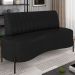 Sofá 2 Lugares 160cm Pés Aço Preto Tamar Z08 Sintético Preto - Mpozenato