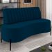 Sofá 2 Lugares 160cm Pés Aço Preto Tamar Z08 Veludo Azul - Mpozenato