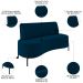 Sofá 2 Lugares 160cm Pés Aço Preto Tamar Z08 Veludo Azul - Mpozenato