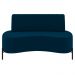 Sofá 2 Lugares 160cm Pés Aço Preto Tamar Z08 Veludo Azul - Mpozenato