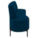 Sofá 2 Lugares 160cm Pés Aço Preto Tamar Z08 Veludo Azul - Mpozenato