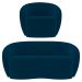 Sofá 2 Lugares Living 160cm e 1 Poltrona Giratória Garbin K04 Veludo Azul Marinho - Mpozenato