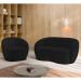 Sofá 2 Lugares Living 160cm e 1 Poltrona Giratória Garbin K04 Veludo Preto - Mpozenato