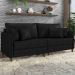 Sofá 2 Lugares Living 172cm Pé Madeira Zoe Sintético Preto Z08 - Mpozenato