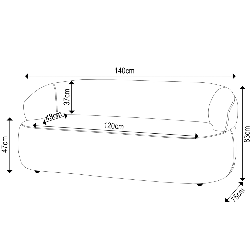 Sofá 2 Lugares Living Orgânico Sala de Estar 140cm Conka F05 Bouclê Cinza - Mpozenato