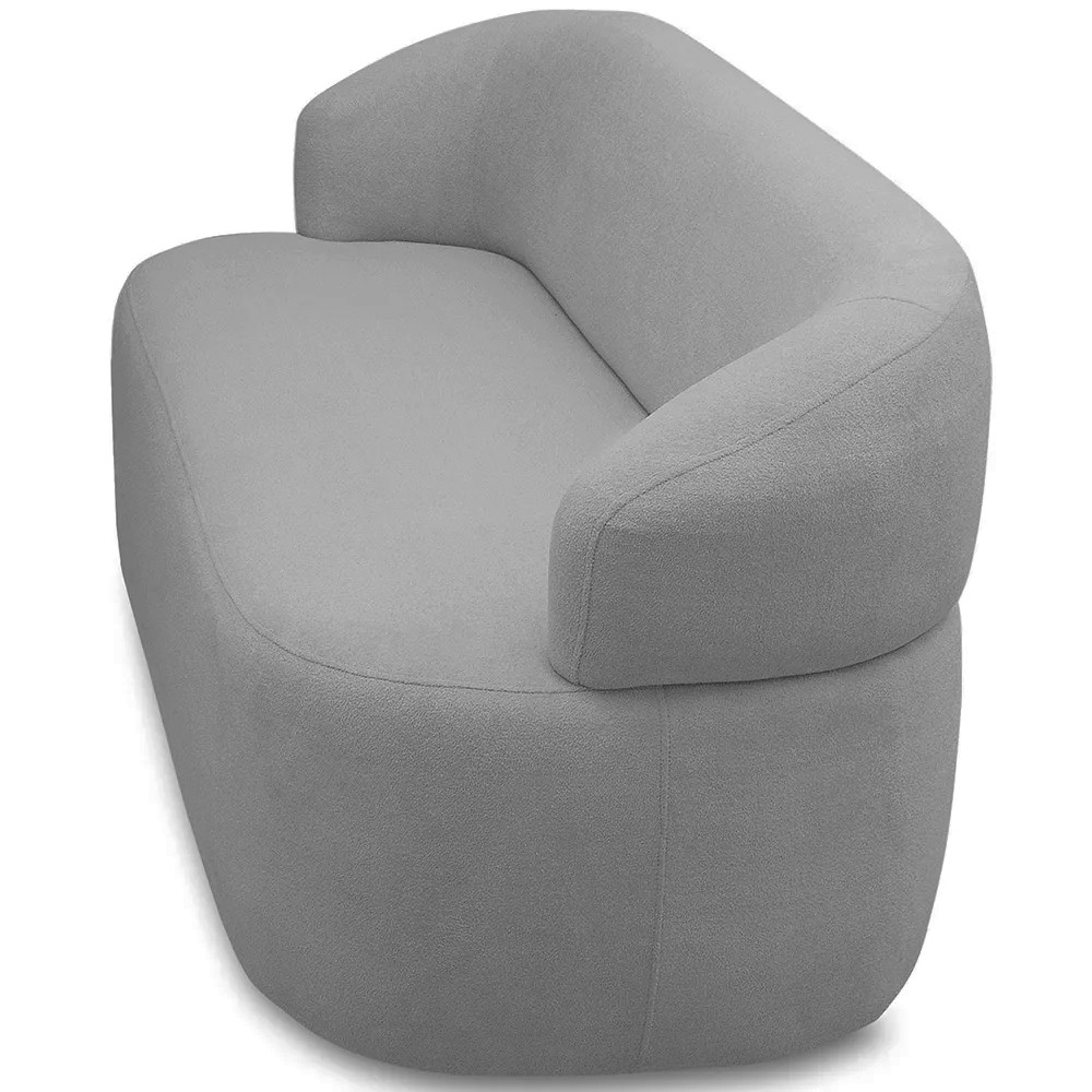 Sofá 2 Lugares Living Orgânico Sala de Estar 140cm Conka F05 Bouclê Cinza - Mpozenato