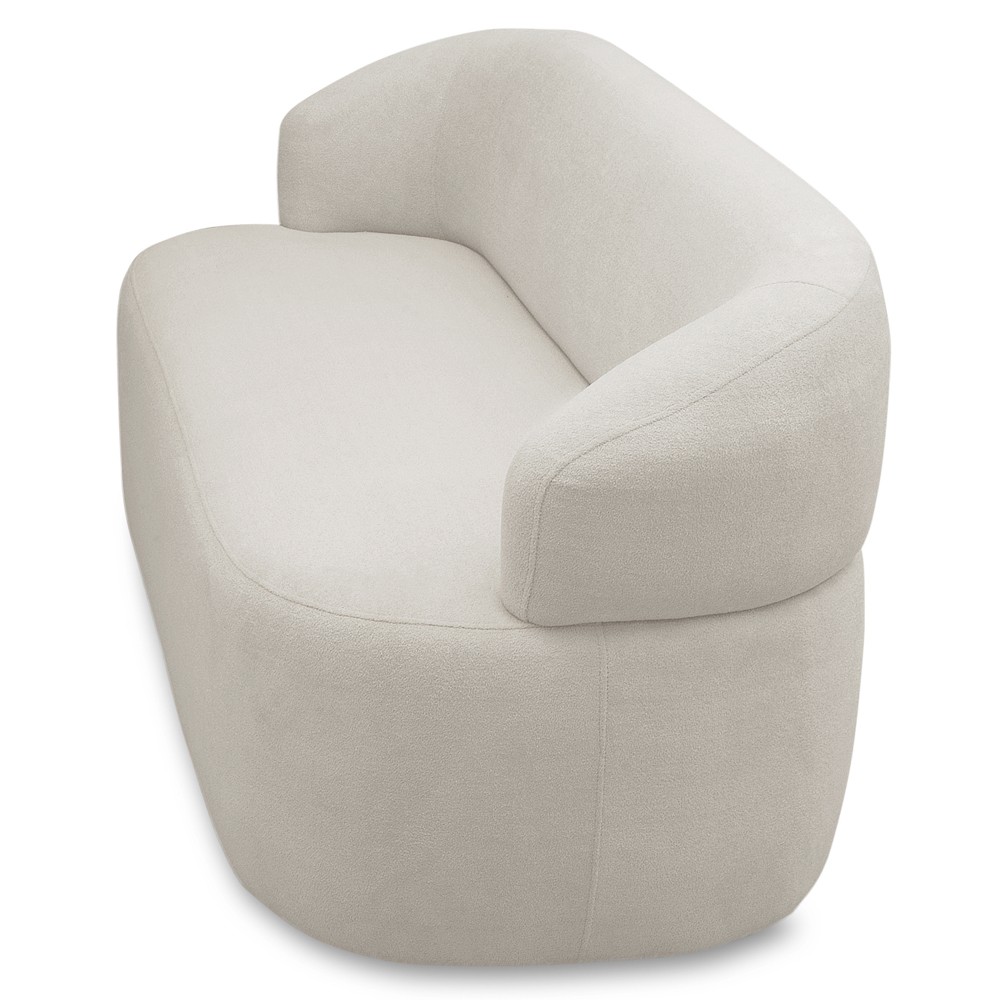 Sofá 2 Lugares Living Orgânico Sala de Estar 140cm Conka F05 Boucle Off White - Mpozenato