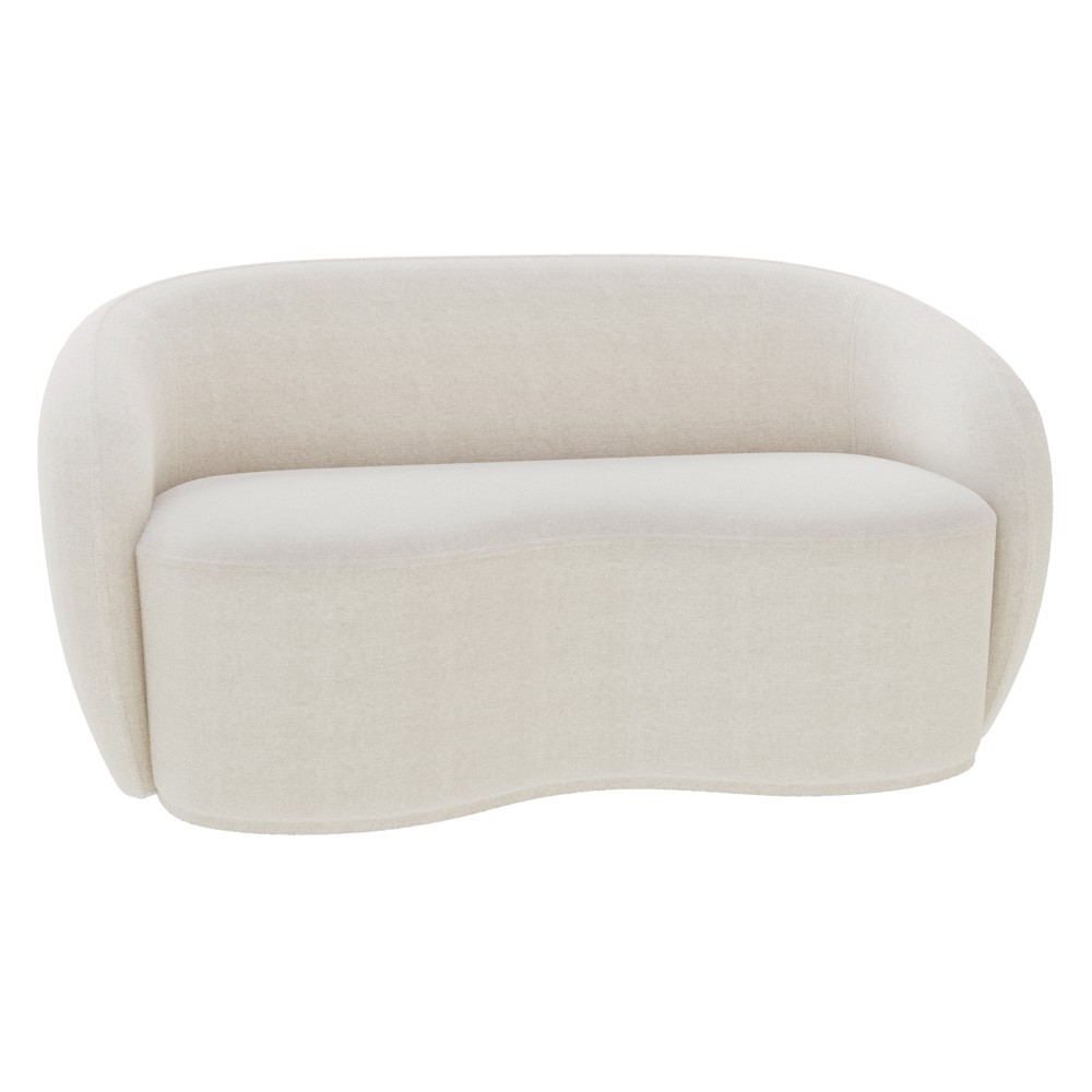 Sofá 2 Lugares Living Orgânico Sala de Estar 160cm Garbin K04 Bouclê Bege - Mpozenato