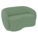 Sofá 2 Lugares Living Orgânico Sala de Estar 160cm Garbin K04 Bouclê Verde - Mpozenato
