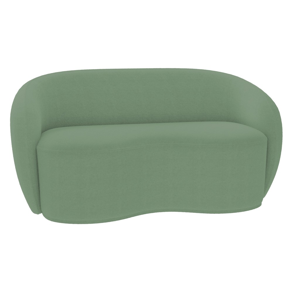 Sofá 2 Lugares Living Orgânico Sala de Estar 160cm Garbin K04 Bouclê Verde - Mpozenato