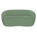 Sofá 2 Lugares Living Orgânico Sala de Estar 160cm Garbin K04 Bouclê Verde - Mpozenato