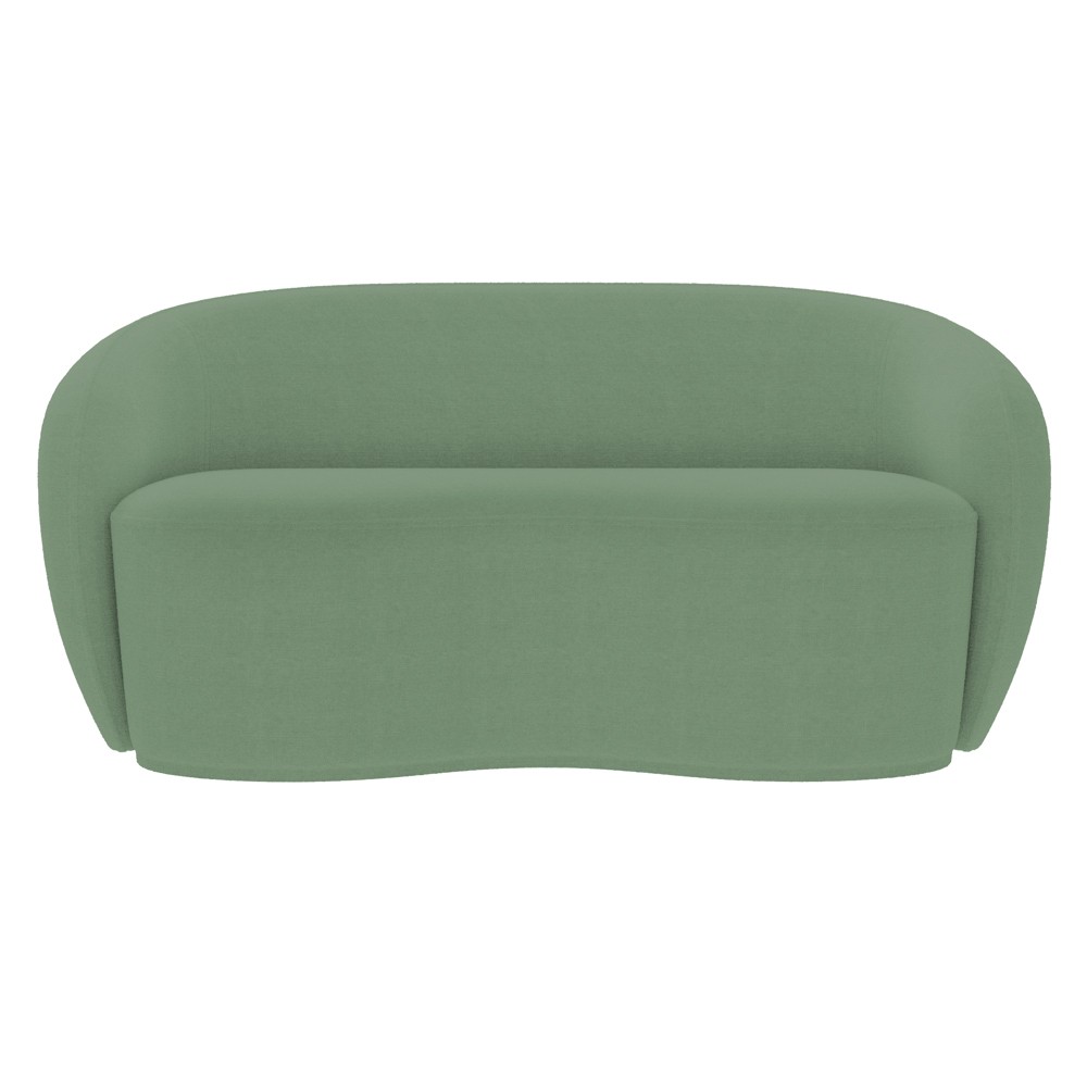 Sofá 2 Lugares Living Orgânico Sala de Estar 160cm Garbin K04 Bouclê Verde - Mpozenato