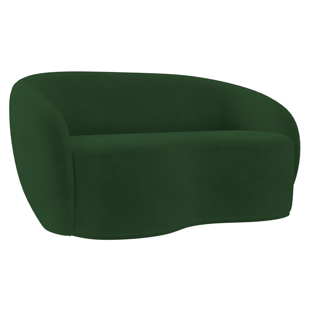 Sofá 2 Lugares Living Orgânico Sala de Estar 160cm Garbin K04 Veludo Verde - Mpozenato