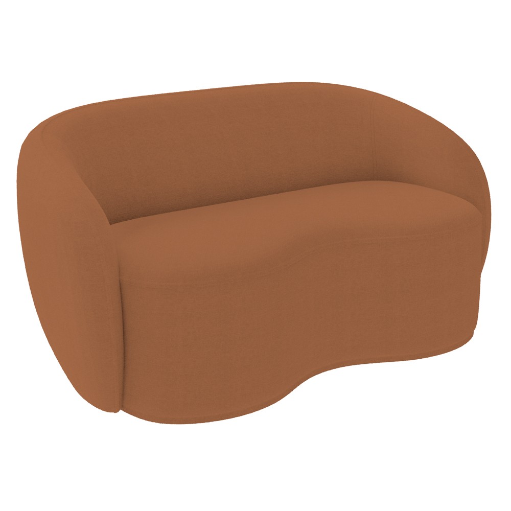 Sofá 2 Lugares Living Orgânico Sala de Estar 160cm Garbin Z08 Boucle Terracota - Mpozenato