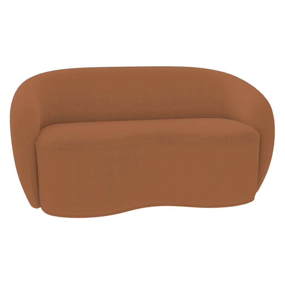 Sofá 2 Lugares Living Orgânico Sala de Estar 160cm Garbin Z08 Boucle Terracota - Mpozenato