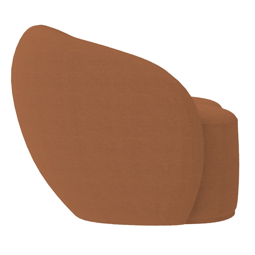 Sofá 2 Lugares Living Orgânico Sala de Estar 160cm Garbin Z08 Boucle Terracota - Mpozenato