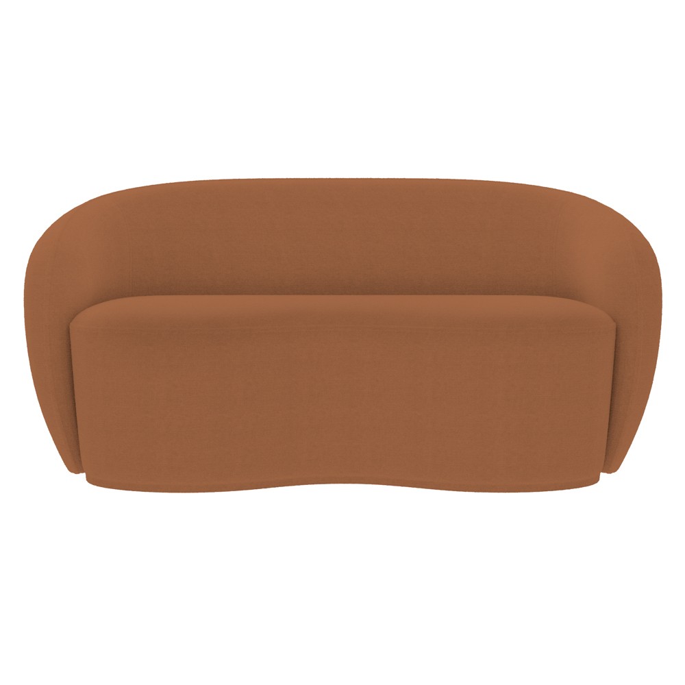 Sofá 2 Lugares Living Orgânico Sala de Estar 160cm Garbin Z08 Boucle Terracota - Mpozenato
