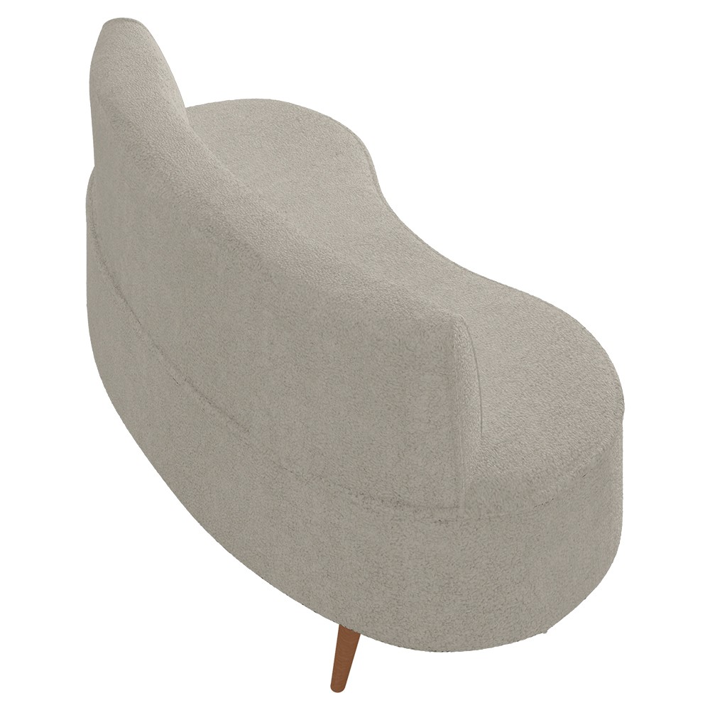 Sofá 2 Lugares para Sala Living 135cm Pés Palito Korah K04 Bouclê Bege - Mpozenato
