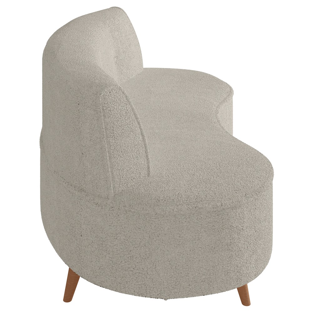 Sofá 2 Lugares para Sala Living 135cm Pés Palito Korah K04 Bouclê Bege - Mpozenato