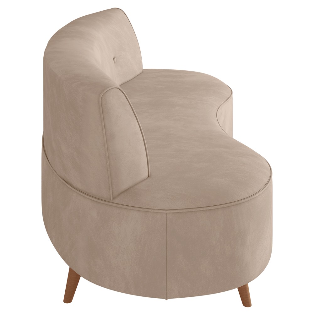 Sofá 2 Lugares para Sala Living 135cm Pés Palito Korah K04 Veludo Bege - Mpozenato