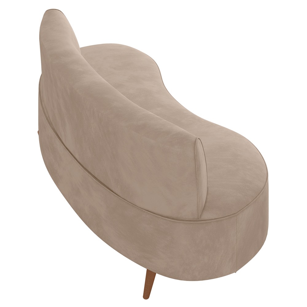 Sofá 2 Lugares para Sala Living 135cm Pés Palito Korah K04 Veludo Bege - Mpozenato