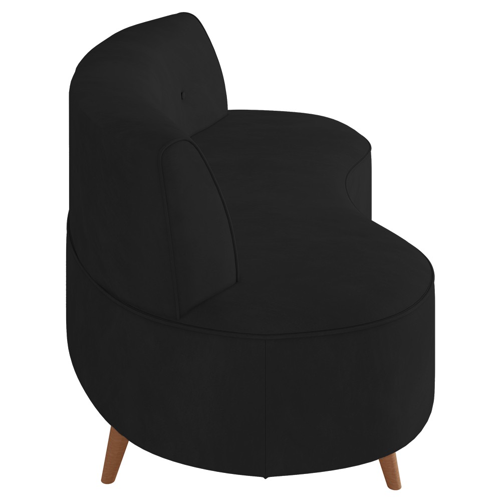 Sofá 2 Lugares para Sala Living 135cm Pés Palito Korah K04 Veludo Preto - Mpozenato