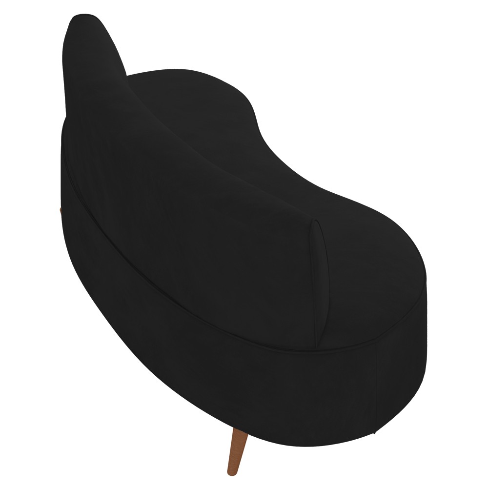 Sofá 2 Lugares para Sala Living 135cm Pés Palito Korah K04 Veludo Preto - Mpozenato