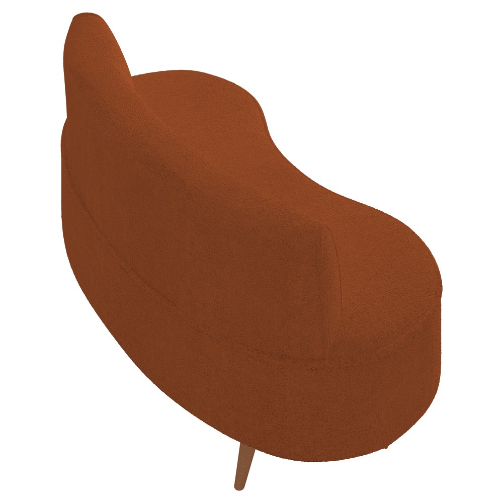 Sofá 2 Lugares para Sala Living 135cm Pés Palito Korah Z08 Boucle Terracota - Mpozenato