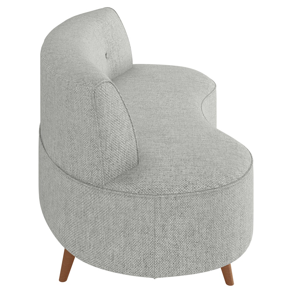 Sofá 2 Lugares para Sala Living 135cm Pés Palito Korah Z08 Linho Cinza - Mpozenato