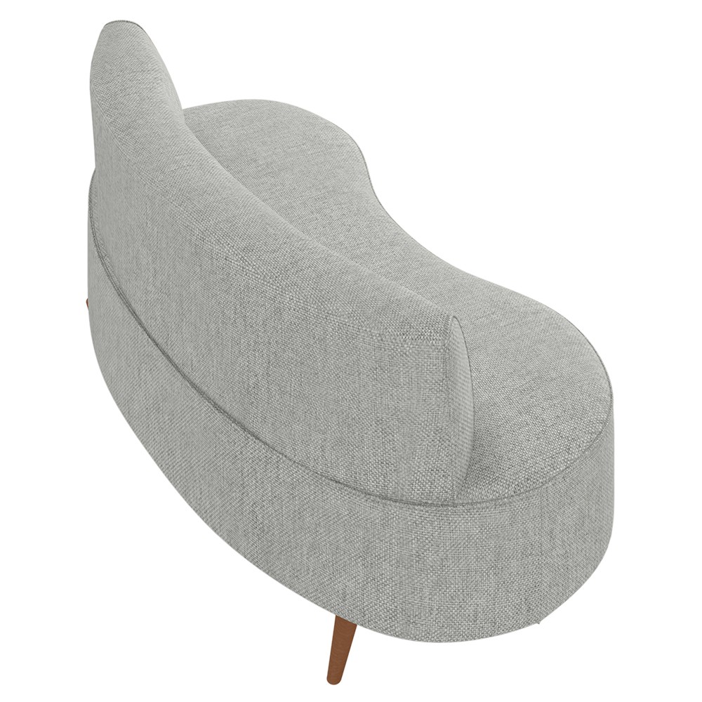 Sofá 2 Lugares para Sala Living 135cm Pés Palito Korah Z08 Linho Cinza - Mpozenato