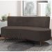 Sofá 2 Lugares para Sala Living 135cm Pés Palito Korah Z08 Veludo Marrom - Mpozenato