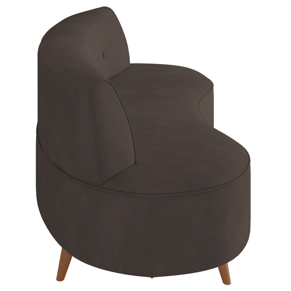 Sofá 2 Lugares para Sala Living 135cm Pés Palito Korah Z08 Veludo Marrom - Mpozenato
