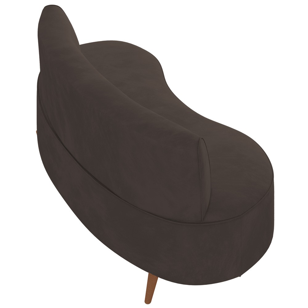 Sofá 2 Lugares para Sala Living 135cm Pés Palito Korah Z08 Veludo Marrom - Mpozenato