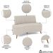 Sofá 2 Lugares para Sala Living 135cm Pés Palito Tamar K04 Bouclê Bege - Mpozenato