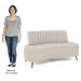 Sofá 2 Lugares para Sala Living 135cm Pés Palito Tamar K04 Bouclê Bege - Mpozenato