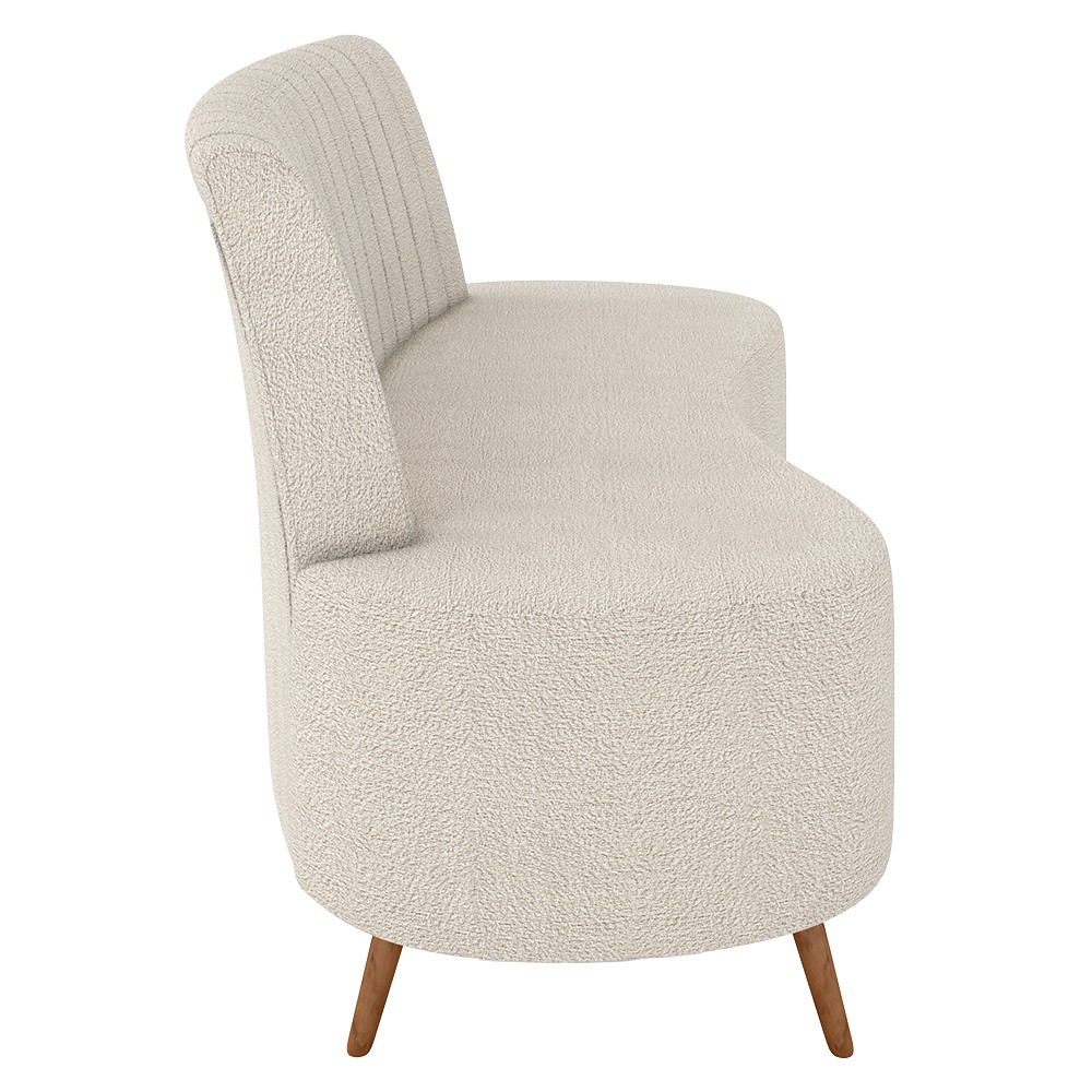 Sofá 2 Lugares para Sala Living 135cm Pés Palito Tamar K04 Bouclê Bege - Mpozenato