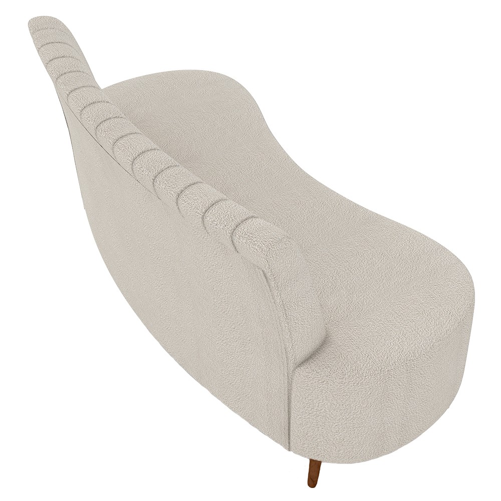 Sofá 2 Lugares para Sala Living 135cm Pés Palito Tamar K04 Bouclê Bege - Mpozenato