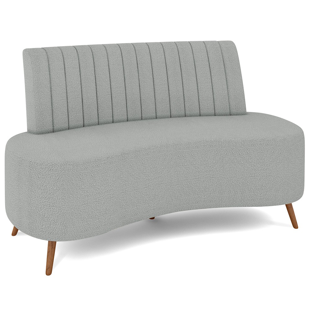 Sofá 2 Lugares para Sala Living 135cm Pés Palito Tamar K04 Bouclê Cinza - Mpozenato