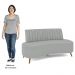 Sofá 2 Lugares para Sala Living 135cm Pés Palito Tamar K04 Bouclê Cinza - Mpozenato